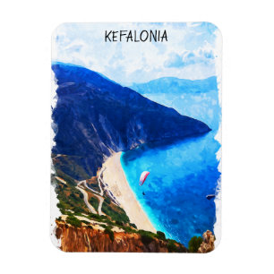 Verbazingwekkende Kefalonia Griekenland Waterverf Magneet
