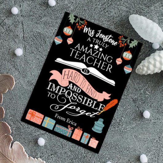 Verbazingwekkende Kerstleraar Dank u kaart