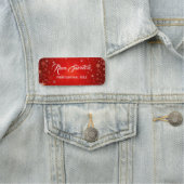 Verbazingwekkende kerstrode snowflake naamplaatje (In situ)