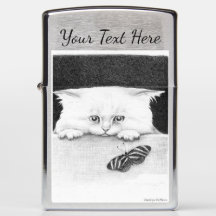 Verbazingwekkende Kitten met Butterfly Zippo Light