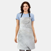 Verbazingwekkende kleurendruk Wit Marmer Schort (Gedragen)