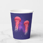 Verbazingwekkende kwal in de ruimte papieren bekers (Achterkant)