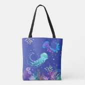 Verbazingwekkende kwal onder water tote bag (Achterkant)