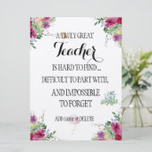 Verbazingwekkende leraar Dank u wel Kaart (Staand voorkant)