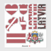 Verbazingwekkende Letse nationale symbolen Sticker (Vel)