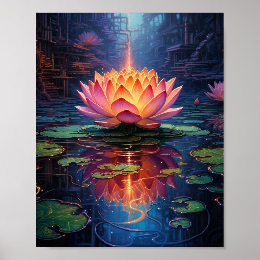 Verbazingwekkende Lotus Bloem  Poster (Voorkant)