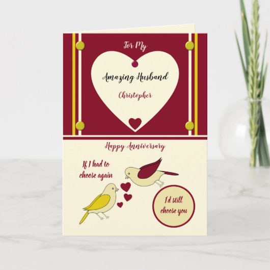 Verbazingwekkende man Jubileum geel en rood Kaart (Voorkant)