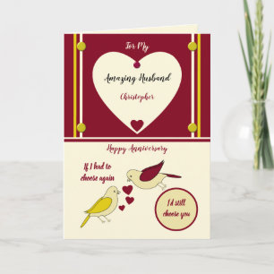 Verbazingwekkende man Jubileum geel en rood Kaart