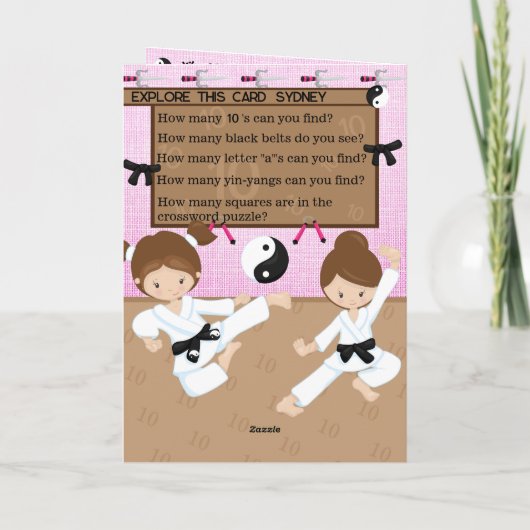 Verbazingwekkende Meisjes Karate Geheime Bericht G Kaart (Achterkant)