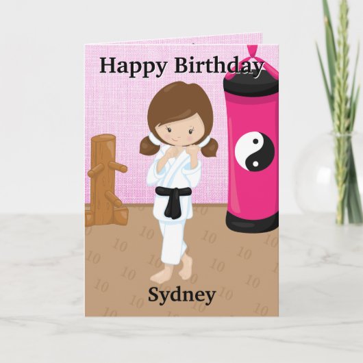 Verbazingwekkende Meisjes Karate Geheime Bericht G Kaart (Voorkant)
