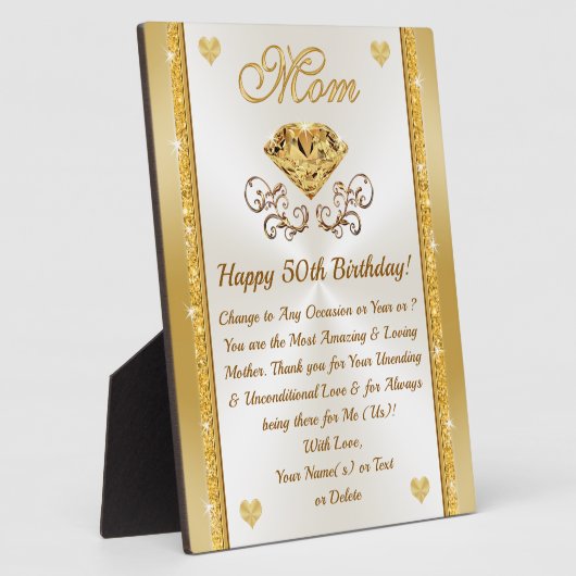 Verbazingwekkende, mentale 50ste verjaardag cadeau fotoplaat (Zijkant)