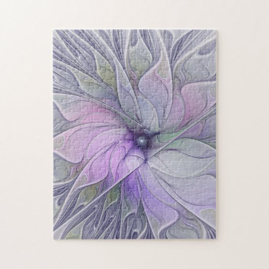 Verbazingwekkende moderne abstracte fractale bloem legpuzzel (Verticaal)