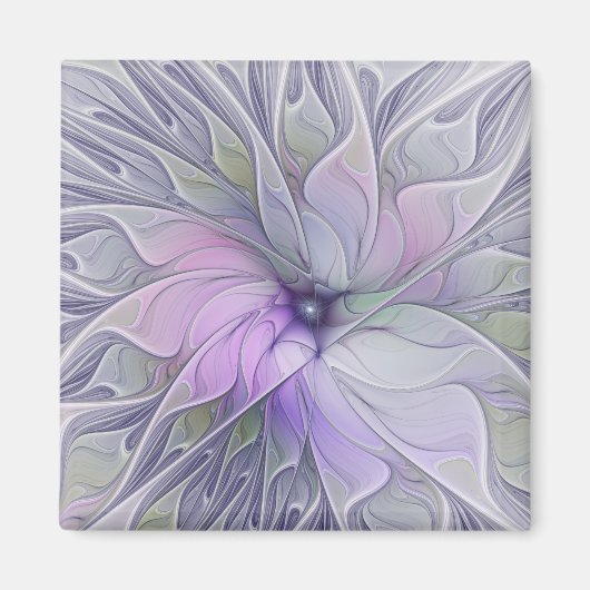 Verbazingwekkende moderne abstracte fractale bloem magneet (Voorkant)