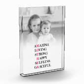 Verbazingwekkende moeder acroniem aangepaste foto (Links)