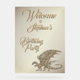 Verbazingwekkende Mosaic Gold Dragon Persoonlijke  Acryl Bord