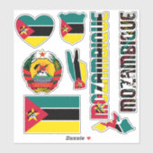 Verbazingwekkende Mozambikaanse nationale symbolen Sticker (Vel)