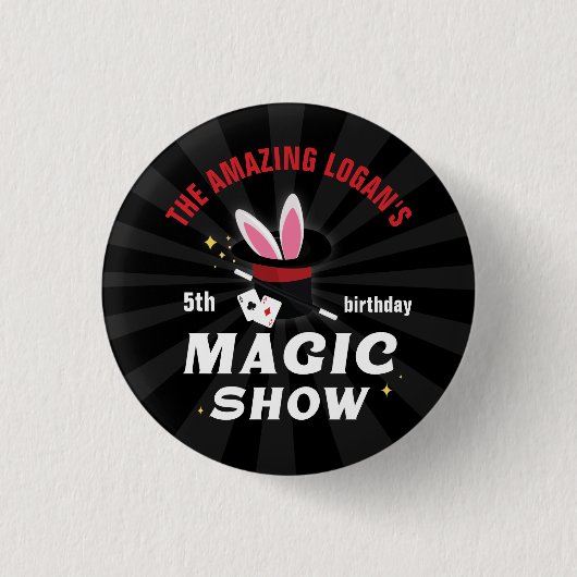 Verbazingwekkende naam Magicische verjaardag, elke Ronde Button 3,2 Cm (Voorkant)