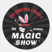 Verbazingwekkende naam Magicische verjaardag, elke Ronde Sticker (Voorkant)