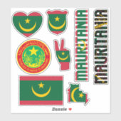 Verbazingwekkende nationale symbolen van Mauritani Sticker (Vel)