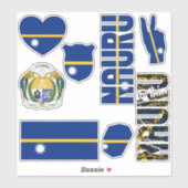 Verbazingwekkende nauru-vormen Nationale Symbolen Sticker (Vel)