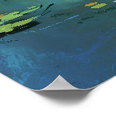 Verbazingwekkende olifant in rivier met vogels sch poster (Hoek)