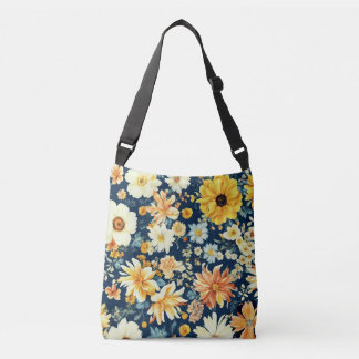 Verbazingwekkende Oranje geel en delicate witte bl Crossbody Tas