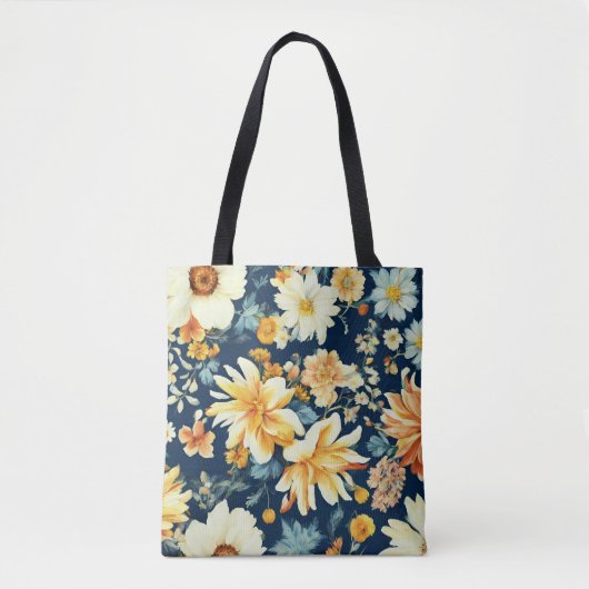 Verbazingwekkende Oranje geel en delicate witte bl Tote Bag (Voorkant)