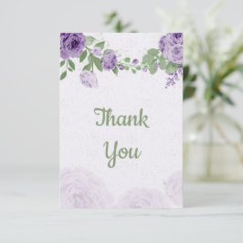 verbazingwekkende paarse bloemen groen botanisch bedankkaart