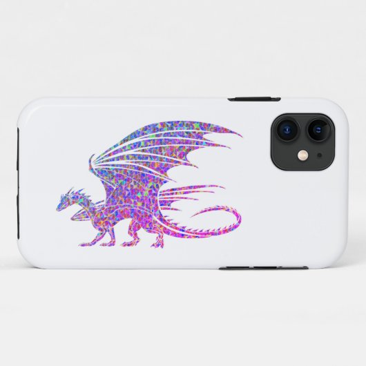 Verbazingwekkende Paarse Mozaïek Dragon Case-Mate iPhone Case (Achterkant (horizontaal))