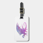 Verbazingwekkende Paarse mozaïekdraak op wit Bagagelabel (Voorkant verticaal)