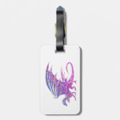 Verbazingwekkende Paarse mozaïekdraak op wit Bagagelabel (Achterkant verticaal)