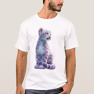 Verbazingwekkende Paarse Sneeuwluipaard Jongen Man T-shirt