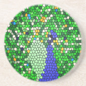 Verbazingwekkende pauw mozaïek kunst cadeaus aange zandsteen onderzetter