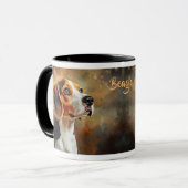 Verbazingwekkende portret van Beagle Hound Mok (Voorkant links)