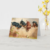 Verbazingwekkende Puppies en kikker Kaart (Gele Bloem)