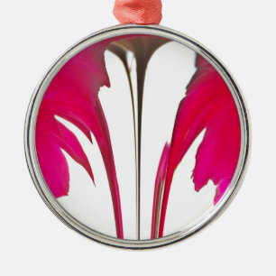 Verbazingwekkende rode roos onder de witte hemel.p metalen ornament