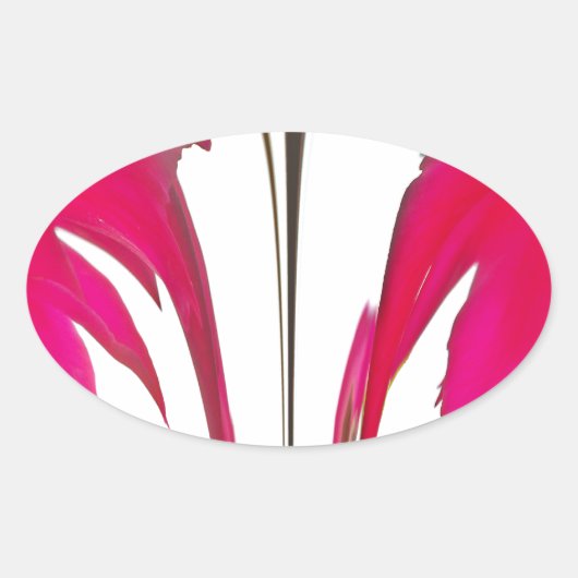 Verbazingwekkende rode roos onder de witte hemel.p ovale sticker (Voorkant)