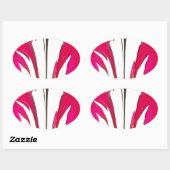 Verbazingwekkende rode roos onder de witte hemel.p ovale sticker (Vel)