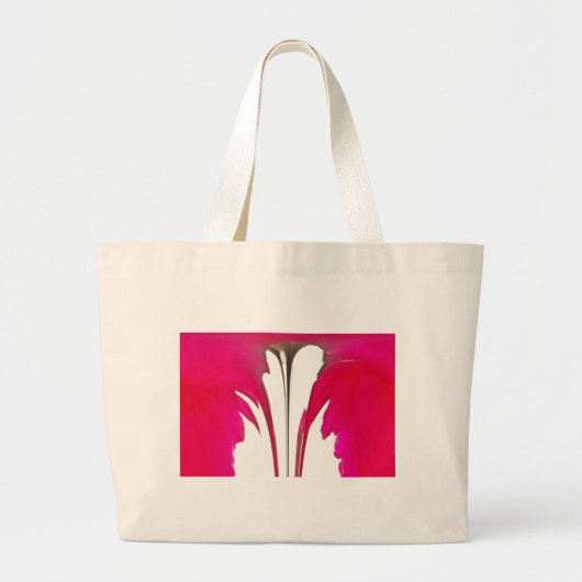 Verbazingwekkende rode roos onder de witte hemelta grote tote bag (Voorkant)
