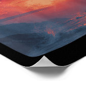 Verbazingwekkende rode zonsondergang met brug en p poster (Hoek)