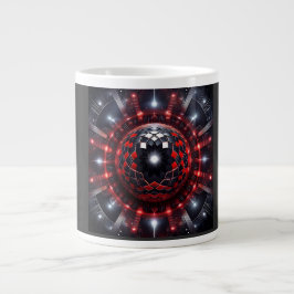 Verbazingwekkende Rood/Zwarte Geruite Mandelbrot S Grote Koffiekop