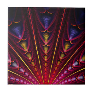 Verbazingwekkende Roze Geel Zwart Fractal Tegeltje