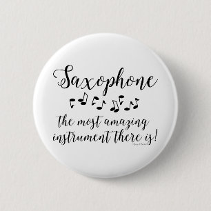 Verbazingwekkende saxofoon ronde button 5,7 cm