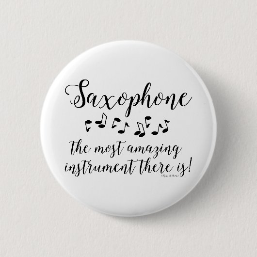 Verbazingwekkende saxofoon ronde button 5,7 cm (Voorkant)