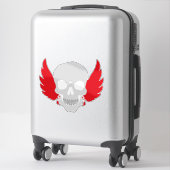 Verbazingwekkende schedel met vleugel sticker (Koffer)