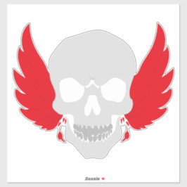 Verbazingwekkende schedel met vleugel sticker