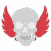 Verbazingwekkende schedel met vleugel sticker (Voorkant)