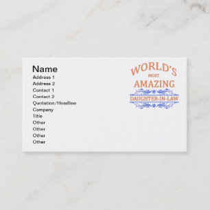 Verbazingwekkende schoondochter visitekaartje