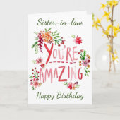 VERBAZINGWEKKENDE SCHOONZUS OP JE VERJAARDAG KAART (Gele Bloem)