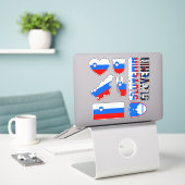 Verbazingwekkende Sloveense nationale symbolen Sticker (Laptop op bureau)